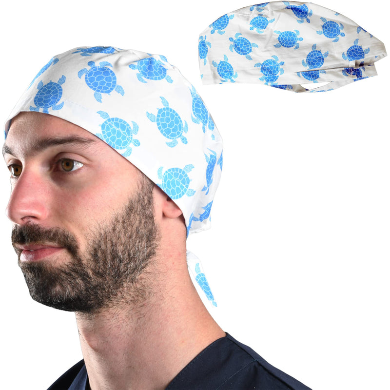 GIMA HOOD VARIOUS PATTERNS Surgical caps made of 100% high quality pure poplin 40 cotton, absorbent, highly breathable, latex-free M Medium or short hair turtles