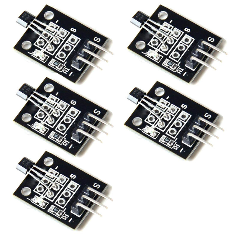Hailege 5pcs 3144E A3144 Hall Effect Sensor Hall Effect Magnetic Sensor Module KY-003 DC 5V PIC AVR