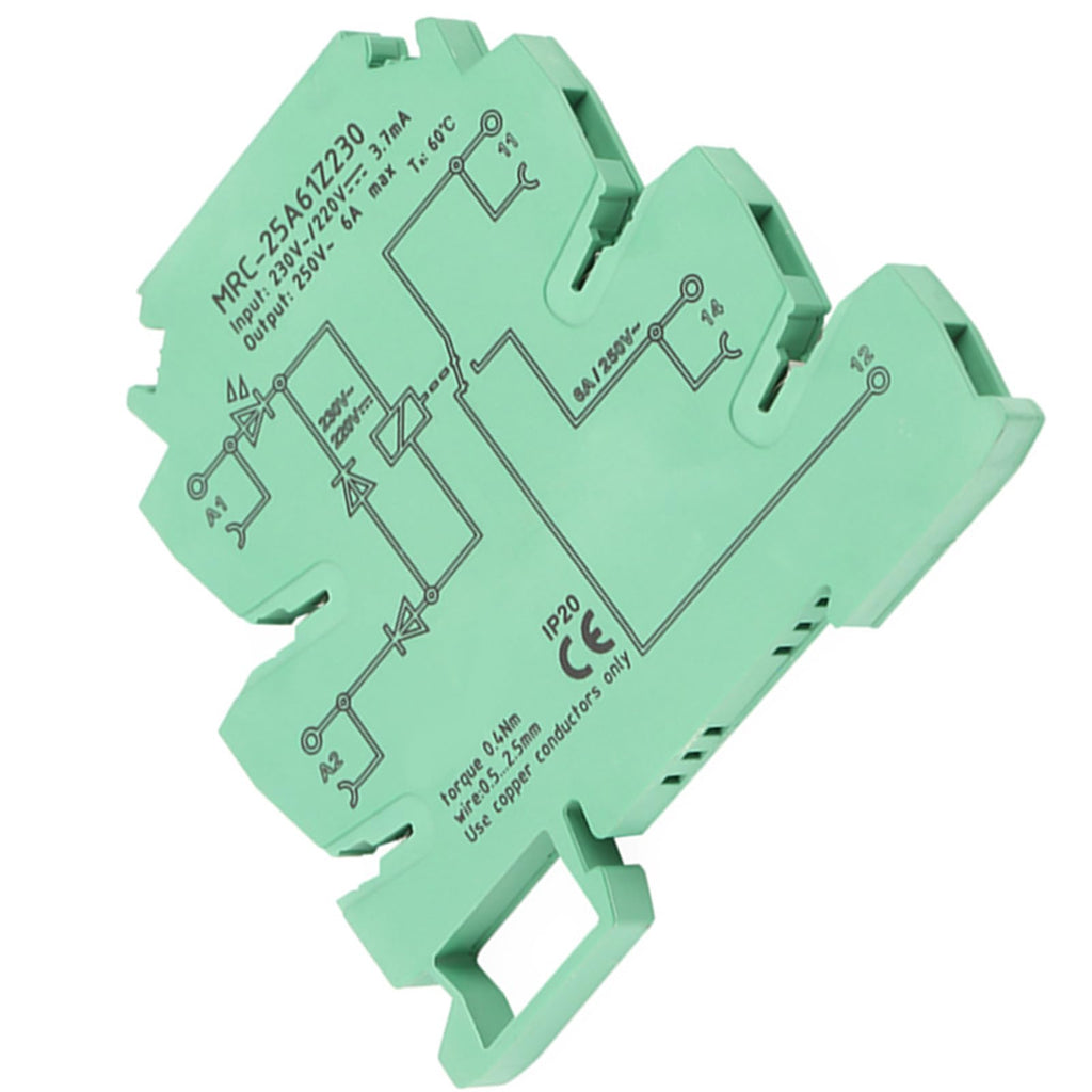 MRC-25A61Z230 PLC Electromagnetic Contact Interface Relay Module Input Diode Reverse Polarity Protection 230VAC/220VDC 1NO 1 NC