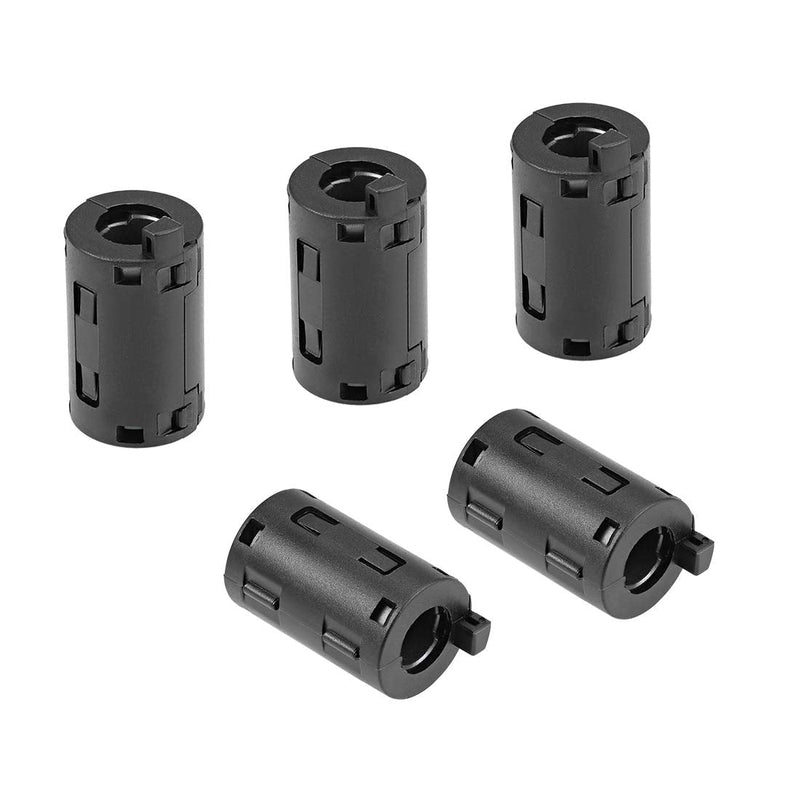 sourcing map 5pcs. Ferrite Core Ring Clip RFI EMI Noise Reduction Fliter Cable Clamp Black 11mm