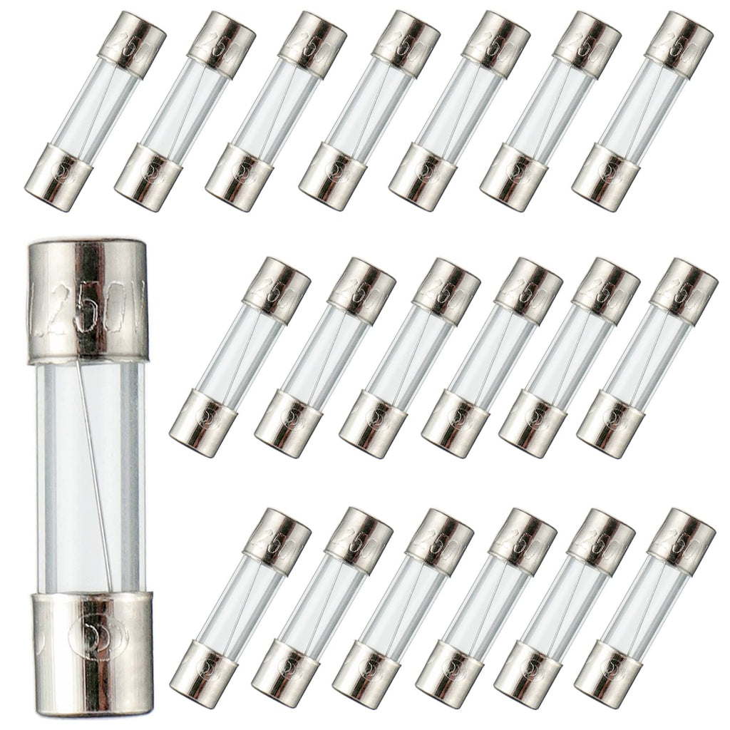 BOJACK F5AL250V 5x20 mm 5A 250V Fast Melting Fuses 5 Amp 250 Volt 0.2 x 0.78 Inch Glass Tube Fuses(Pack of 20) F5A