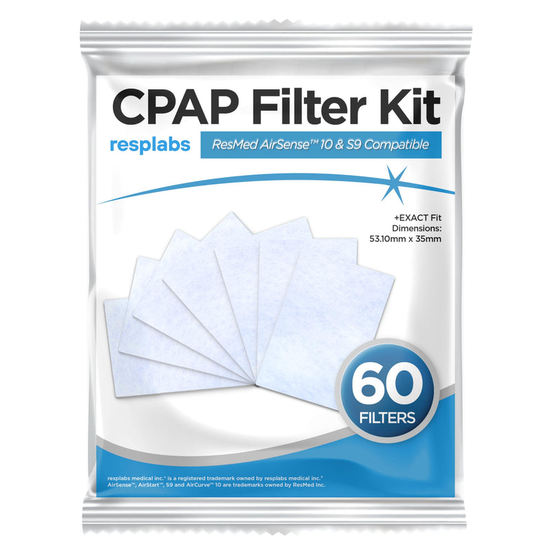 resplabs CPAP Filters (AirSense 10 Style, 60 Count (Pack of 1))
