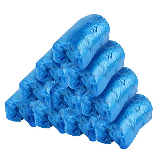 Ledoo overshoes 200 pieces, disposable shoe covers protection overshoes, anti-slip sole, anti-slip shoe covers