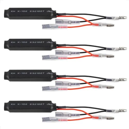 Evermotor Universal E-MARK E-Approved Motorcycle Look and Beautiful Bright LED Running Light Sequential Running Effect Indicator Waterproof Pack of 2 Quad Scooter Chopper Cruiser ATV Moped, m | Motorcycle Turn Signal Resistor with Cables, Against Flash...