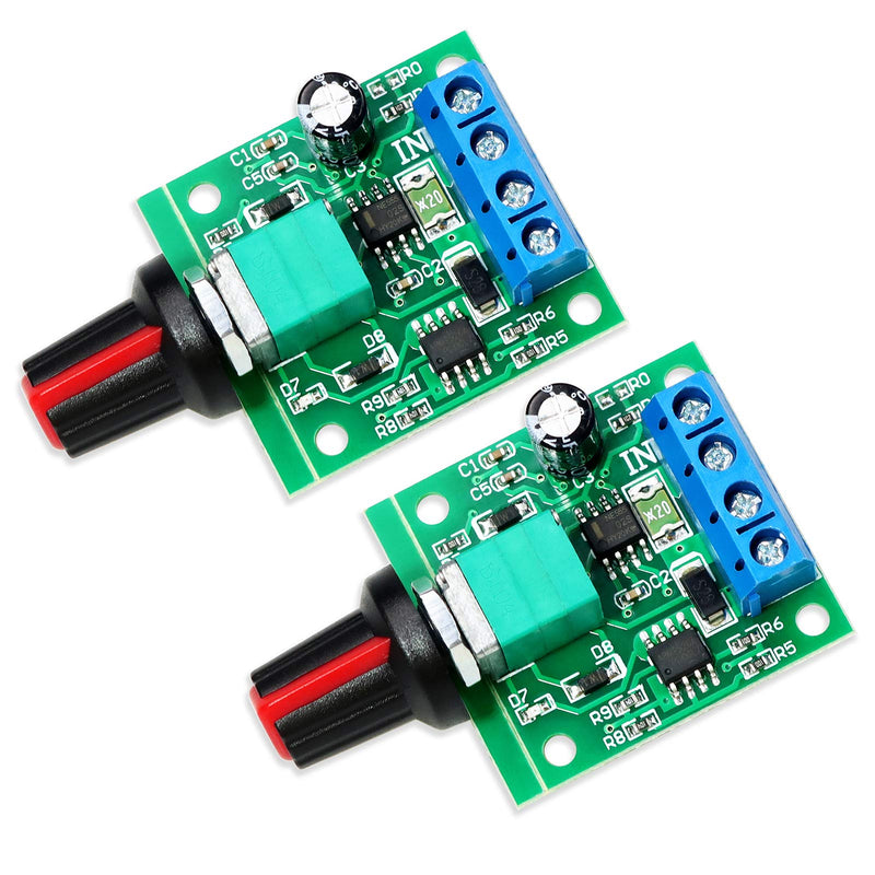 WayinTop 2pcs PWM Motor Speed Controller DC 1.8V 3V 5V 6V 12V 2A 1803BK Adjustable Speed Controller Low Voltage Control Module Controller with Button