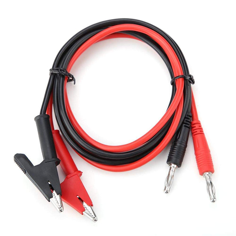 2pcs Alligator Clip Test Leads Two-Sided Silicone Banana Plugs, P1040 4mm Wire for Electrical Testing