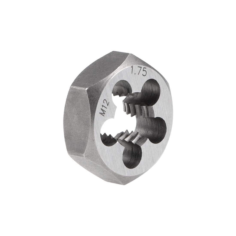sourcing map Hexagonal Die M12X1.75 Pitch Carbon Steel Metric Taper Tube Accuracy Grade 6g