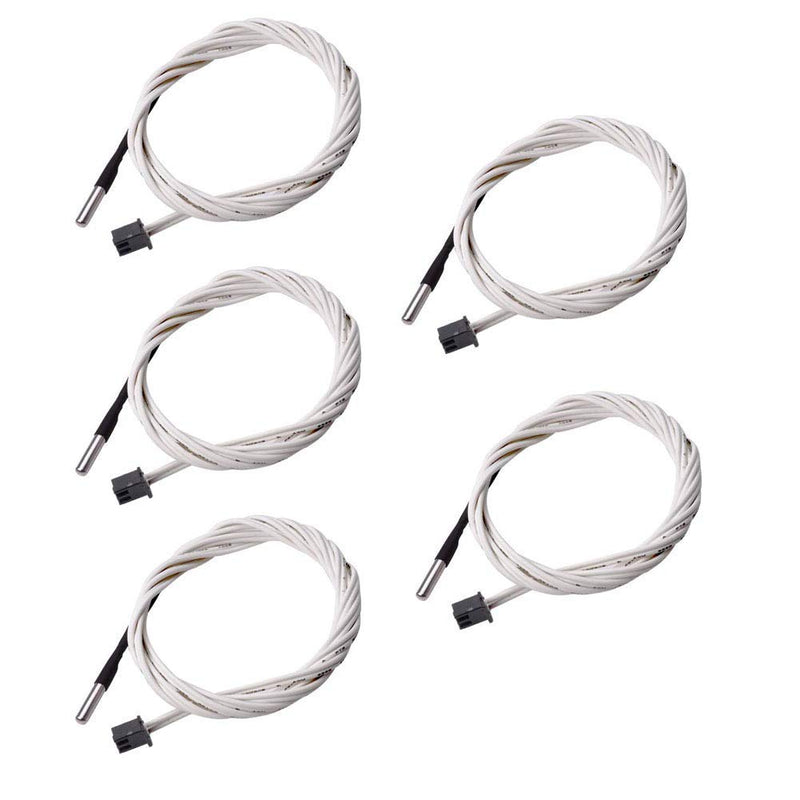 DollaTek 5Pcs 2M Thermistor Temperature Sensor HT-NTC100K 50℃ High Temperature for 3D Printer