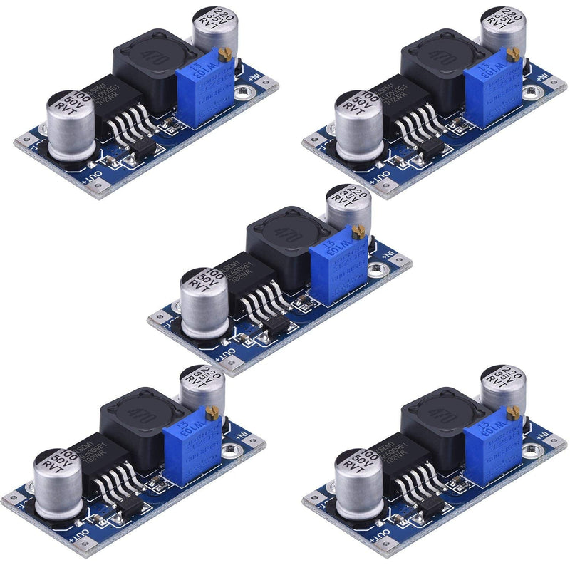 DollaTek 5Pcs Boost Converter Module XL6009 DC-DC 3.0-30V to 5-35V Output Voltage Adjustable Step-up Circuit Board