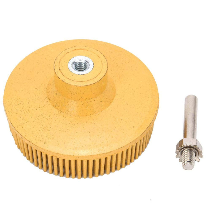Bristle Brush Disc 3 Inch Rubber Abrasive Brush Polishing Grinding Disc for Burr Rust Removal(Yellow) Yellow