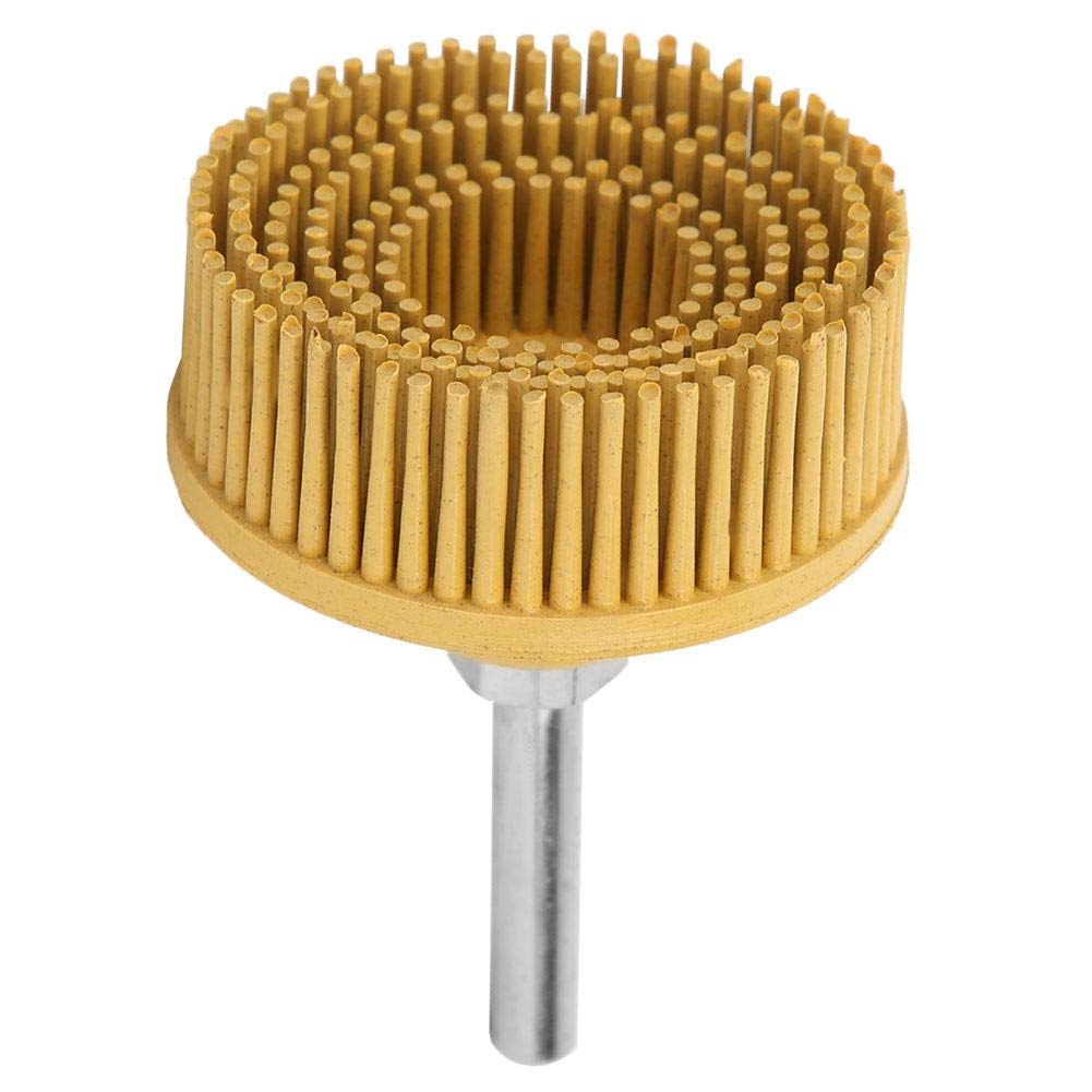 Bristle Brush Disc 2 Inch Rubber Abrasive Brush Polishing Grinding Disc for Burr Rust Removal (Yellow)