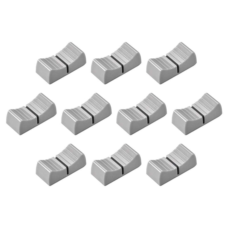 sourcing map Pack of 10 Mixing Console Slider Knobs Replacement for Potentiometer Gray Knob Black Mark 24mmx11mmx10mm
