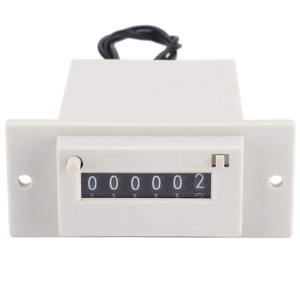 CSK6-YKW Electromagnetic Counter 6 Digits 0-999999 Counting Range Electronic Pulse Counter Digital Counter Totalizer Electromagnetic Pulse Counter (DC 12V)