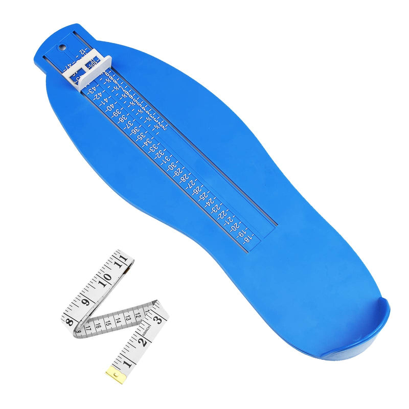 CHIFOOM 2-piece foot measuring device set, shoe size table, shoe size measurement with 1 measuring tape, feet measuring device, children, adults, foot meter, shoe measuring device for determining women's, men's, children's feet