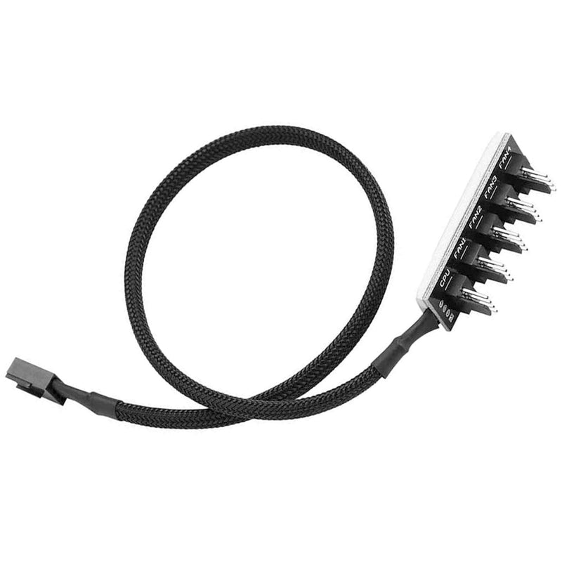 GeekerChip 4-pin PWM fan hub, 5-port fan hub, 4-pin connector for PC fan hub, 4 PIN PWM fan splitter cable, suitable for computer PC fan cable 5 way