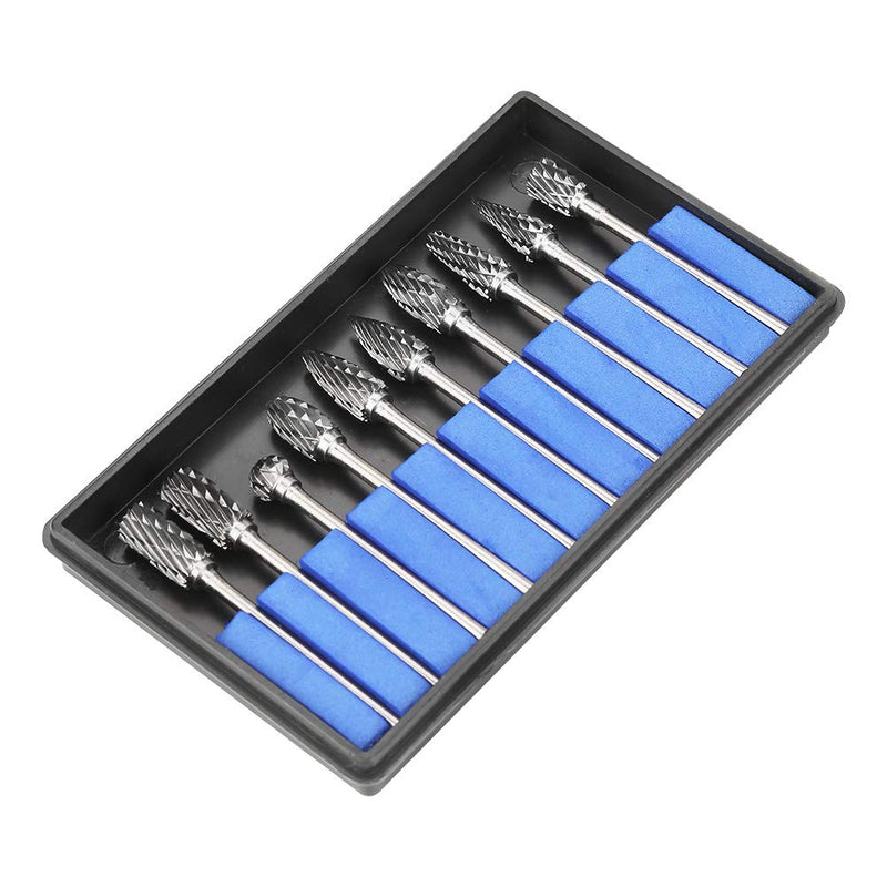 Carbide milling cutter set, 10 pieces. Double solid carbide milling cutter set with 2.35mm shank for milling, shaping and removing edges or corners, burrs and excess material