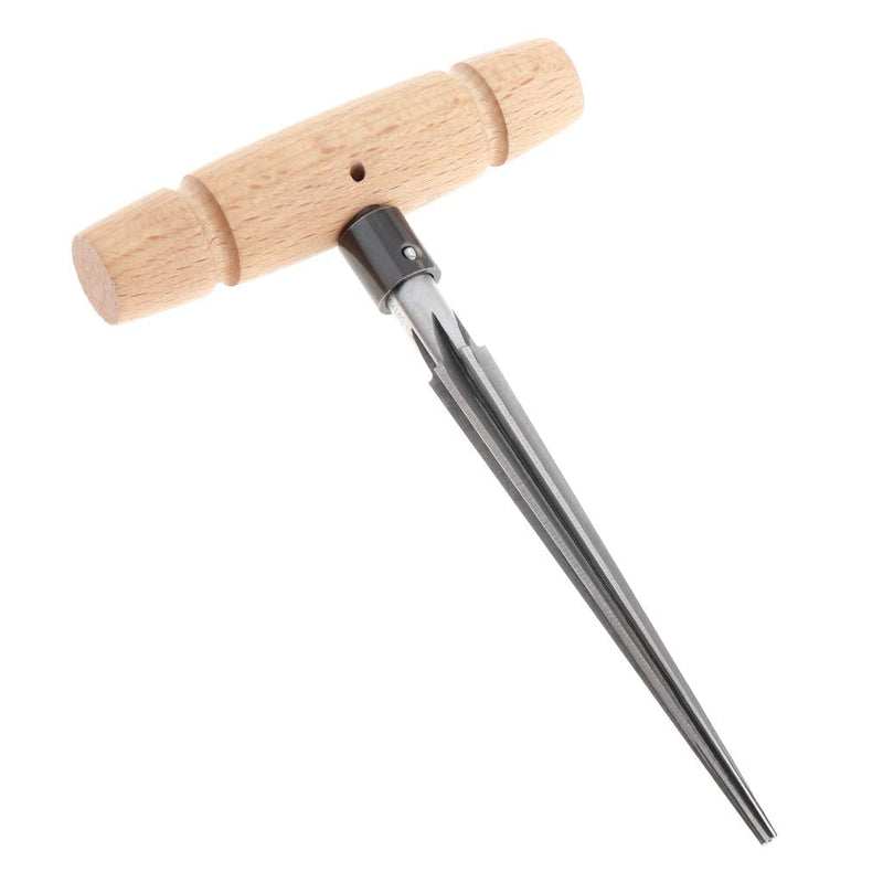 Alnicov T Handle Tapered Hand Reamer 4 Fluted Chamfer Guitar Woodworker Cutting Tool