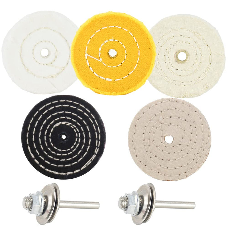 QZATACAEN 3" polishing pads polish soft (30 layers) / fine (50 layers) / medium (36 layers) / coarse 1/2" thick/rough 1/2" thick 3/8" mandrel hole with 2 sets 1/4 "Shank for drilling - 5pack…