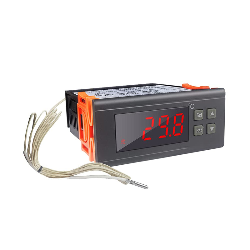 KETOTEK Temperature Controller with Sensor 230V 30A, Digital Thermostat Relay -30℃~300℃, Temperature Switch Cooling Heating Temperature Control for Incubator Reptiles 30A -30~300℃
