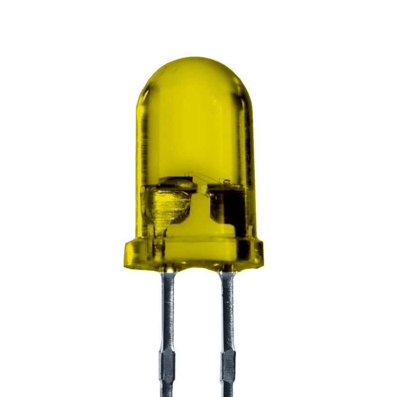 Lumetheus LED 5mm color yellow 3000 mcd 25 pieces LED extra bright 2V yellow diode 2 pin LEDs housing diffuse colored 5 mm - 25 pieces