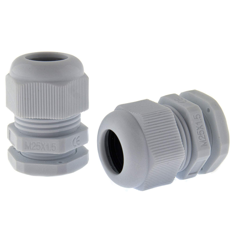 SeKi 10 x cable gland M25 9-17mm, gray metric cable gland, gray (RAL7035)