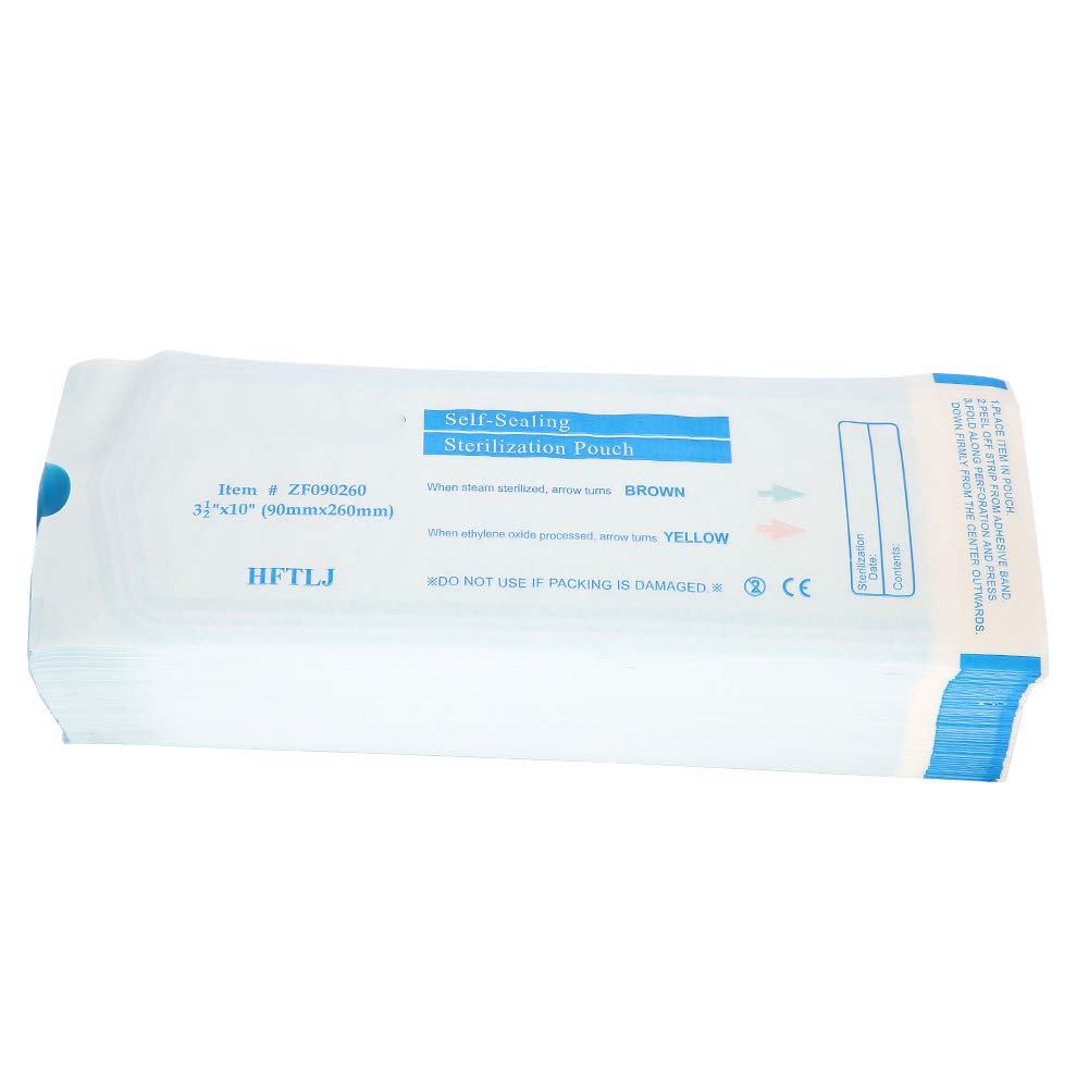 Sizes Pack of 200 Dental Sterilization Bags Self-Adhesive Self-Sealing Sterilization Pads (90 x 260 mm)