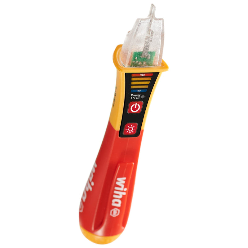 Wiha non-contact single-pole voltage tester I 12 - 1,000 V AC with integrated flashlight incl. 2x AAA batteries (43797)