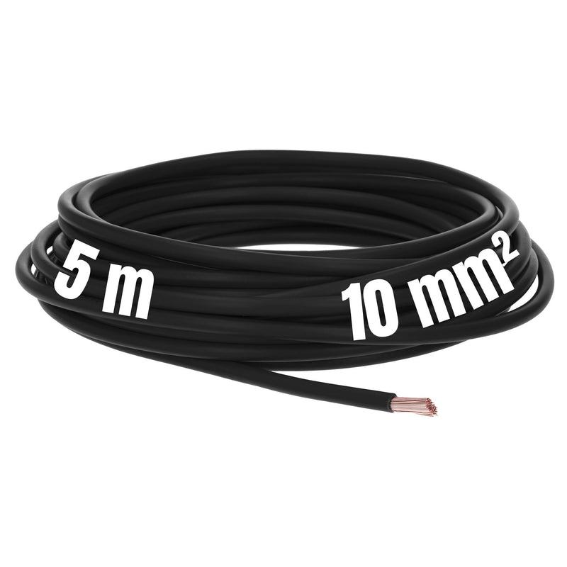 5 meters Lapp 4520015 H07V-K 10 mm² black I wiring cable I flexible core cable I PVC single core I stranded wire 10mm2 I wiring