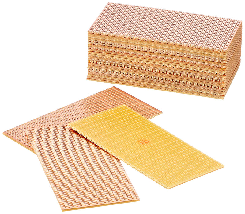 Rademacher 710-1 Strip Grid Board (Pack of 25) Hard Paper 50 x 100 mm, Pitch 2.54 mm, 39 Traces, Copper Coating on One Side 35 µm, PCB 1.6 mm Thick