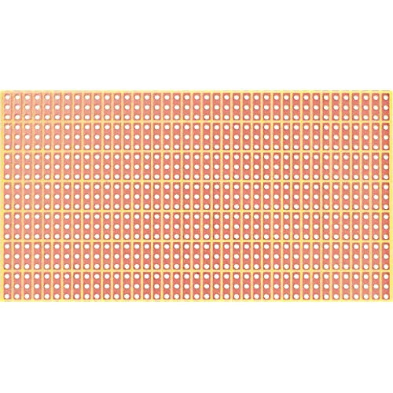 Rademacher 790-1 3 strip grid circuit board (25 pieces) hard paper 50 x 100 mm, grid size 2.54 mm, 39 conductor tracks dot-chain rows, copper coating on one side 35 µm, board 1.6 mm thick
