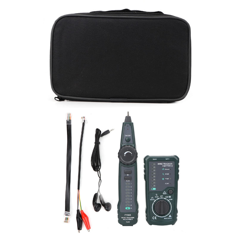 Nikou Cable Tracker - Multifunctional Telephone Network Cable Tester FY868 RJ45 RJ11 BNC LAN Wire Tracker Kit