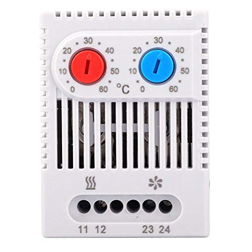 Temperature Controller, PC Temperature Controller Switch Open/Close Supports 12-250V Wide Voltage Input Adjustable Mechanical Thermostat 0-60 ZR011(ZR011)