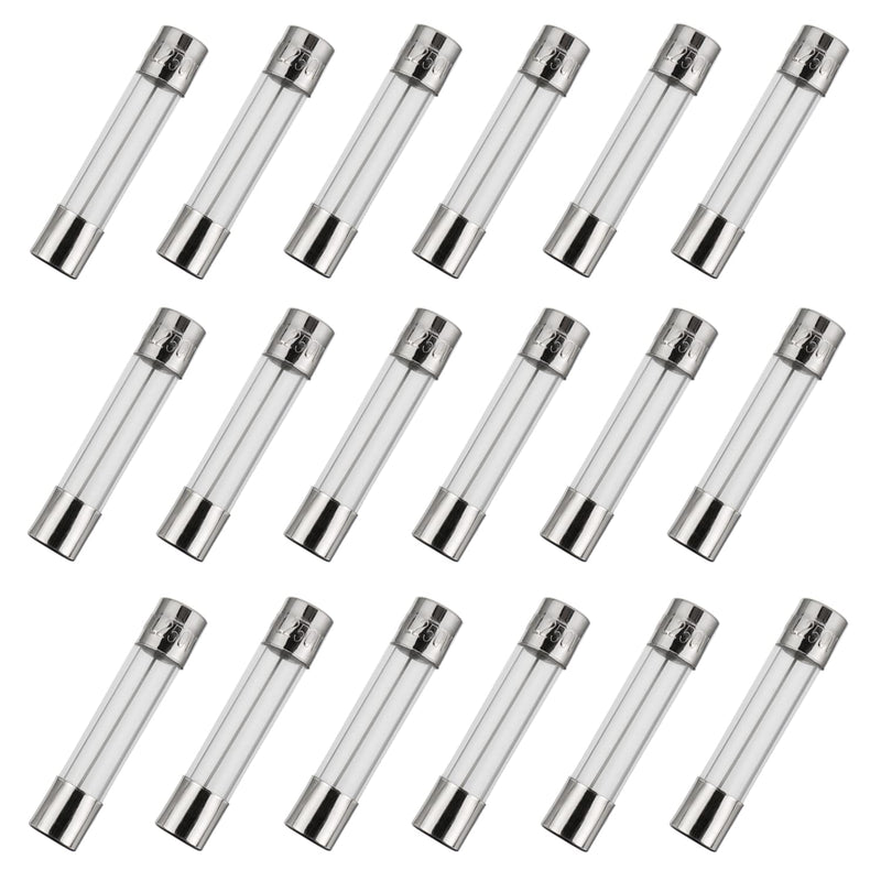 BOJACK 6x30mm 10A 250V 0.24x1.18 inch F10AL250V 10 Amp 250 Volt Fast-Blow Glass Fuses (Pack of 18) F10A