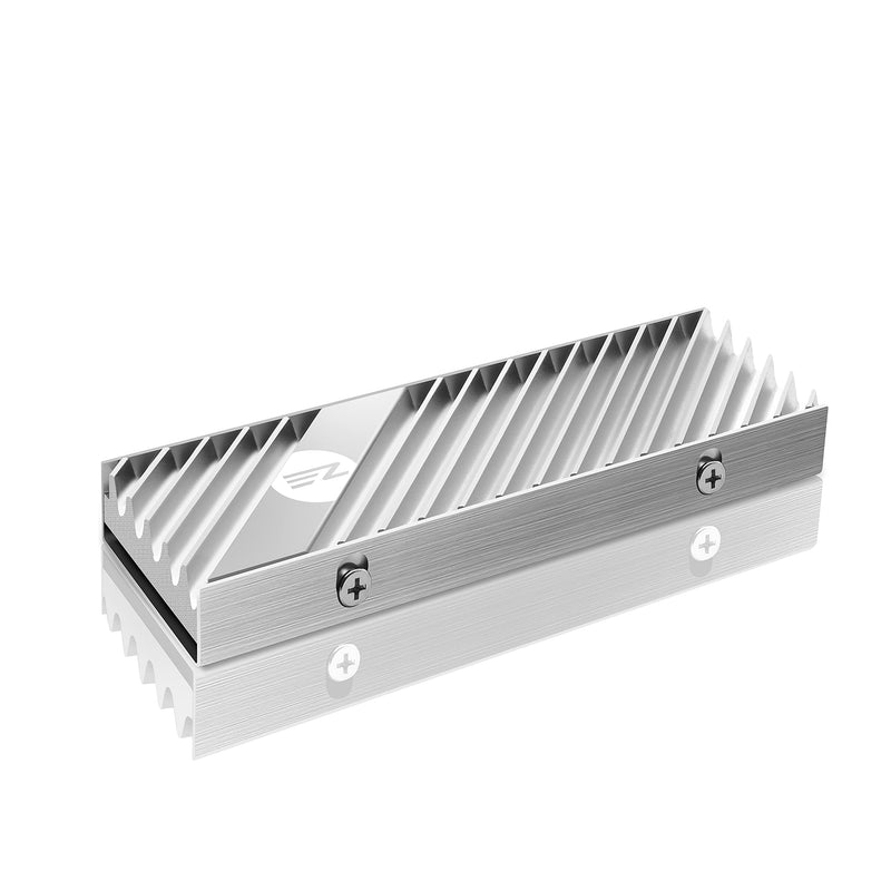 EZDIY-FAB M.2 2280 SSD Heatsink, Double-Sided Heatsink, High Performance SSD Cooler for PC/PS5 for PCIE NVME M.2 SSD or SATA M.2 SSD-Silver Silver
