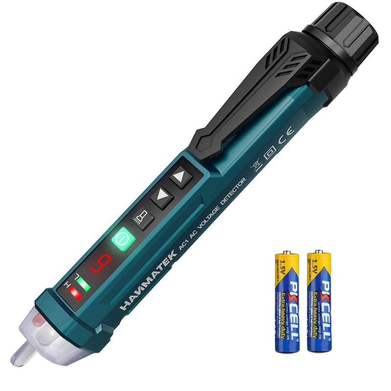 Non-contact voltage tester/phase tester, Hanmatek AC1 current tester continuity tester 12-1000V/48V-1000V, acoustic buzzer and light indicator voltage tester AC1