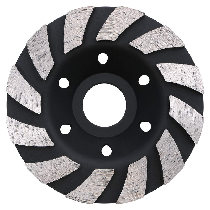 flintronic premium diamond cup wheel, 100x22.2 mm diamond cup wheel, diamond grinding plate universal, double row diamond grinding plate for concrete, natural stone, stone, masonry, angle grinder Turbo Gray 2. 100 x 22.2 mm