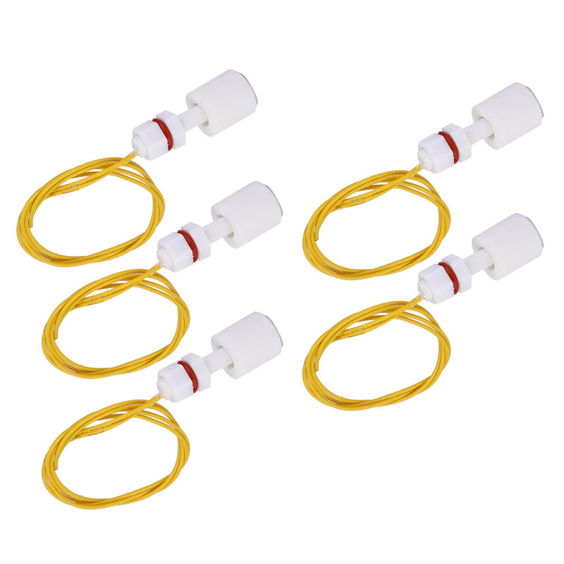 Pack of 5 Plastic Float Switch P3508 Liquid Level Sensor Controller for Water Tank Pools - Used in Electrical, Drainage, Level Control and Alarm