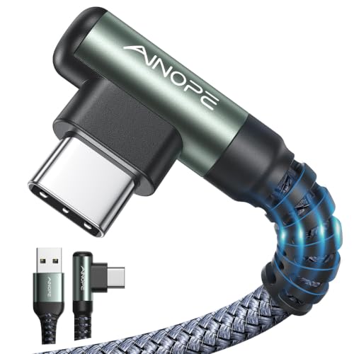 AINOPE USB C Cable - [Pack of 2 2 M + 2 M] 3.1 A Charging Cable USB C Cable | Nylon Braided Fast Charging Cable for Samsung S25/S24/S23/S22 Ultra, Pixel 9, Note 10, MacBook Pro/Air, iPad Pro/Air 2-gray