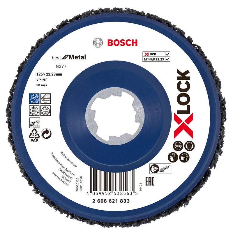 Bosch Accessories cleaning disc X-LOCK Cleaning Disc N377 (metal and stainless steel, Ø 125 mm, angle grinder accessories)