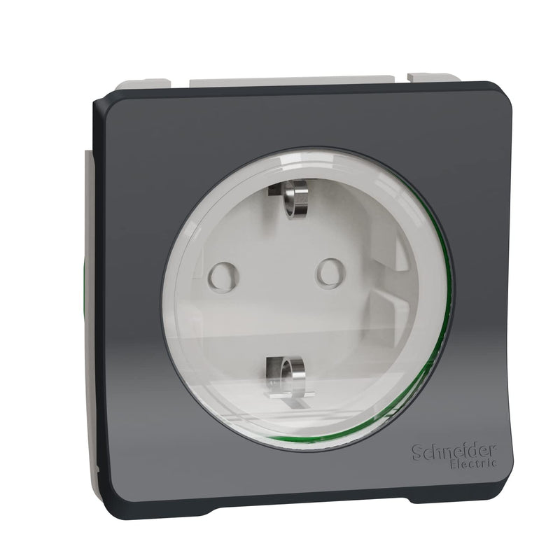 Schneider Electric - Mureva Styl - PC 2P+T Schuko - compostable - IP55 - IK08 - car connection - gray - MUR36134