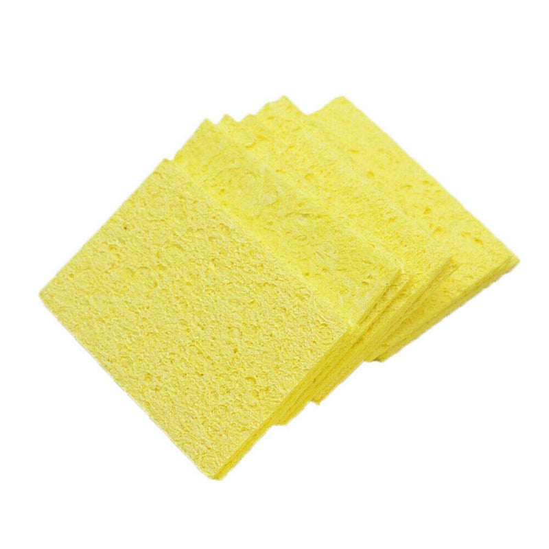 Powerful Tools Pack of 10 Soldering Iron Yellow Soldering Tip Welding Cleaning Sponge Pads Cleaner Heat Resistant Pads Set Solder
