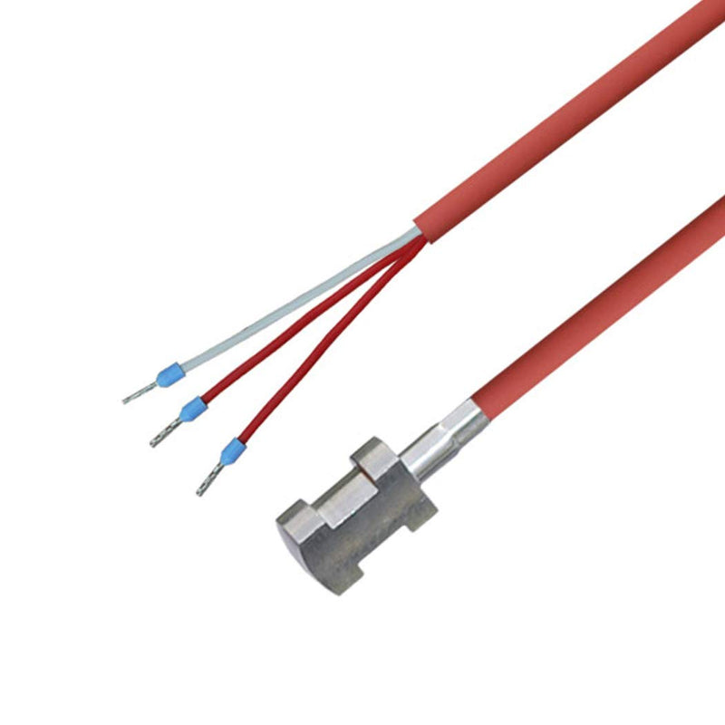 iOVEO 004AL01305 - Pipe sensor PT100 3-wire with silicone cable including attachment up to 200°C, 5 meters