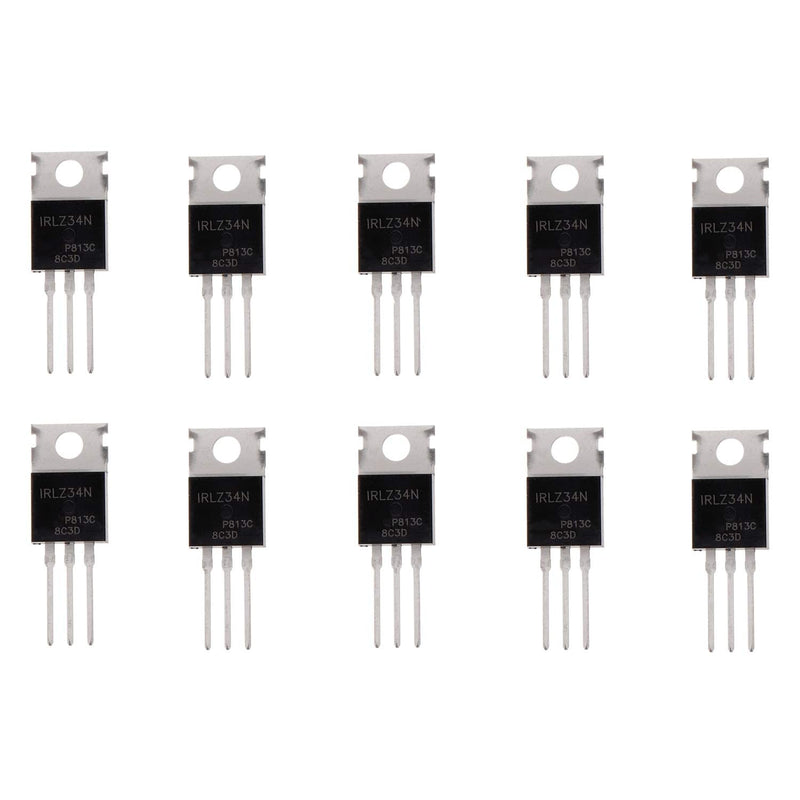 BOJACK IRLZ34N MOSFET 30A 55V IRLZ34NPBF N-Channel Field Effect Transistors TO-220AB (Pack of 10)