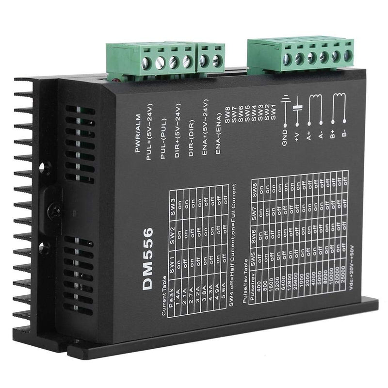 Nema 23 Steep Motor Driver, 24V-50V DC DM556 2 Phase Stepper Motor Driver 42/57 Stepper Motor Driver for Automatic Packaging Machines and Engraving Machines