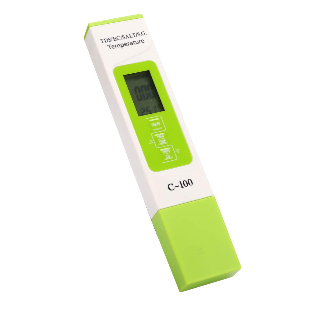 TOPINCN C-100 5-in-1 Salinity TDS EC Seawater Tester Multi-function Water Quality Tester with Multi-parameter Backlight Meters