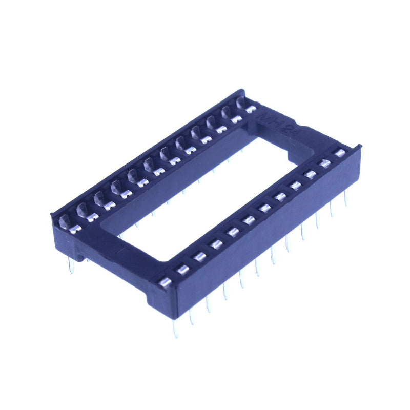 HUABAN 20pcs DIP-24 DIP24 Flat Pin Pitch 2.54mm Width 18mm IC Test Socket Adapter Solder Type Wide Base