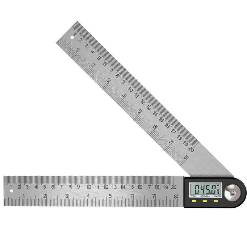 Protractor Digital Angle Ruler with LCD Display Stainless Steel Angle Measurement Angle Display for Woodworking Home Work Craftsmen, 360° Angle Measuring, Hold Function 400 mm Style 1