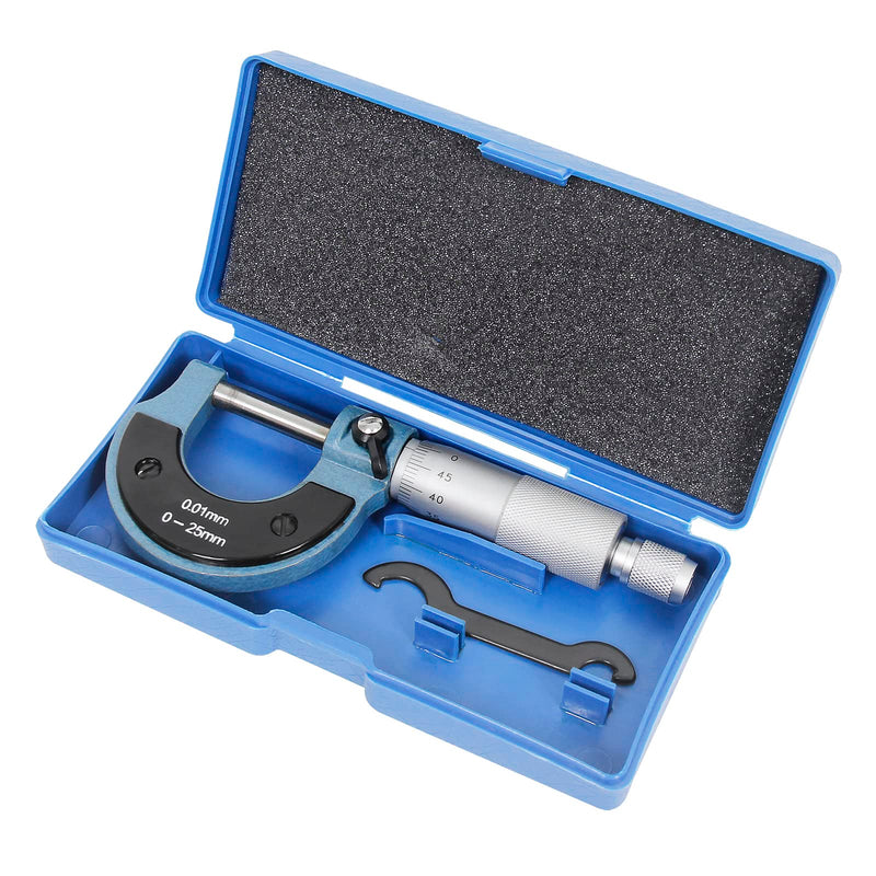 Wisamic outside micrometer screw micrometer measuring screw tool: 0-25 mm resolution 0.01 mm metric external brake caliper
