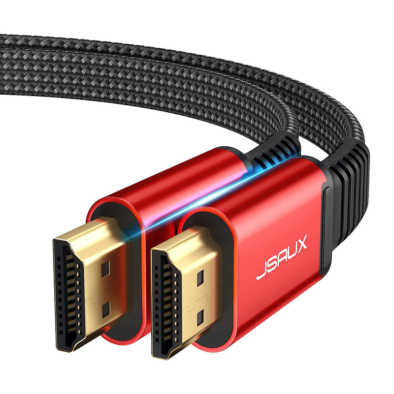 JSAUX 4K HDMI Cable 3Meter [4K@60Hz,HDMI 2.0,18Gbps] 4K Flat HDMI 2.0 Cable High Speed 3M HDMI Nylon Braided Cable Support 4K 3D HDR UHD 2160p 1080p Ethernet ARC PS3/4 TV PC Red 1 piece