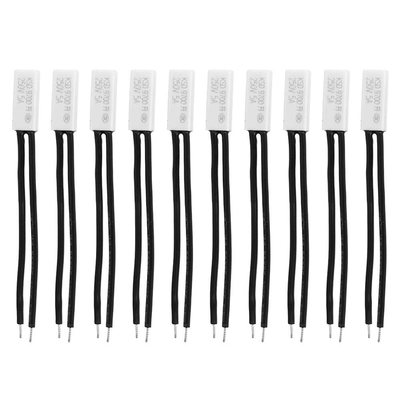 Fafeicy 40℃ KSD9700 Normally Open Temperature Controller, 250V 5A Thermal Protection Plastic Probe, for Temperature Control, Thermal Protection (40℃) 40℃